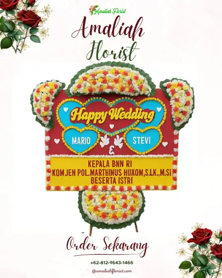 Papan Bunga Pernikahan Sukawangi Bekasi